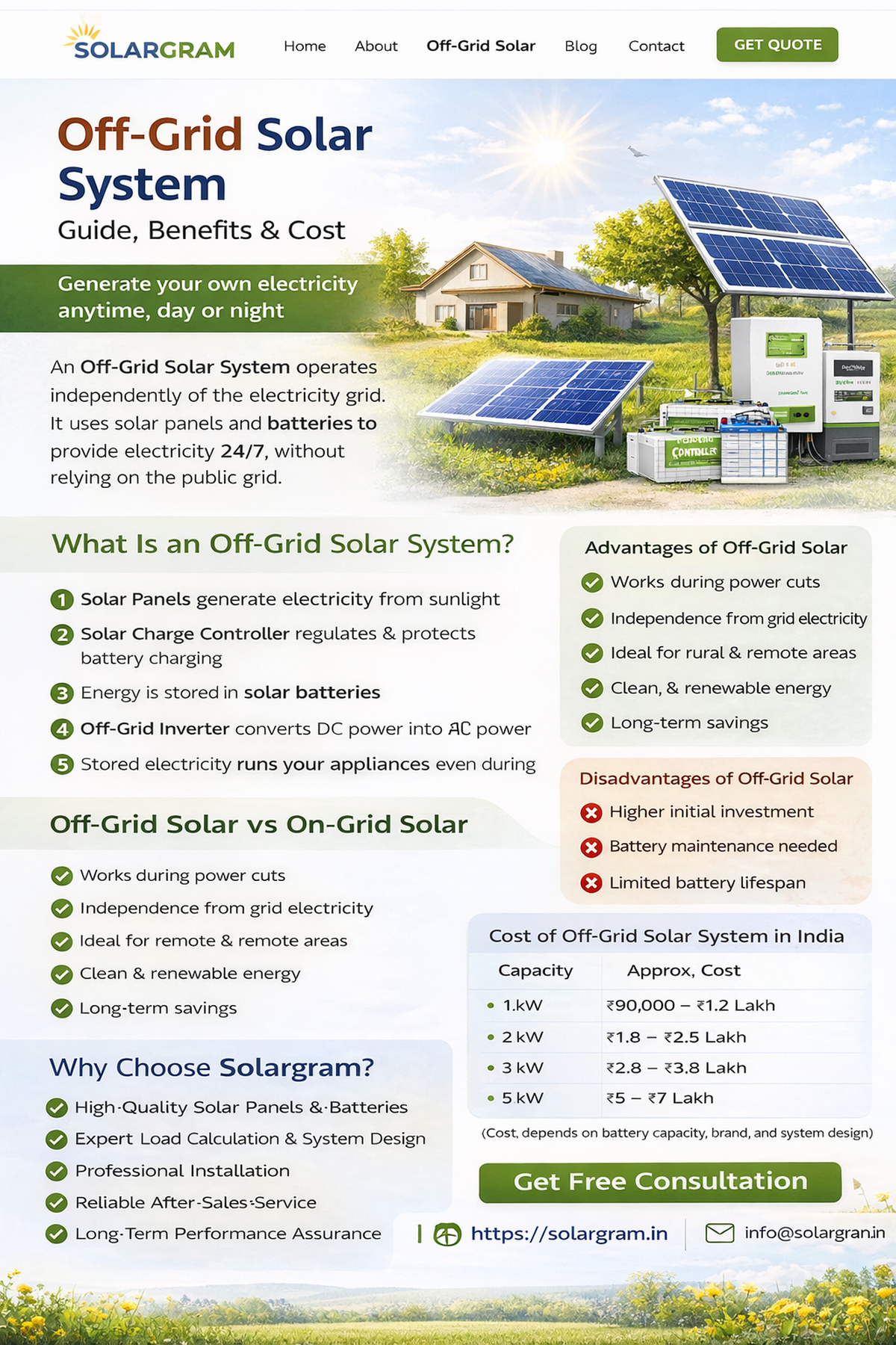What Is an Off-Grid Solar System? | Complete Guide, Benefits & Cost